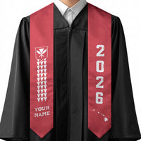 Custom Aloha Hawaii Graduation Stole Kakau Pattern Red Version LT05 - Polynesian Pride