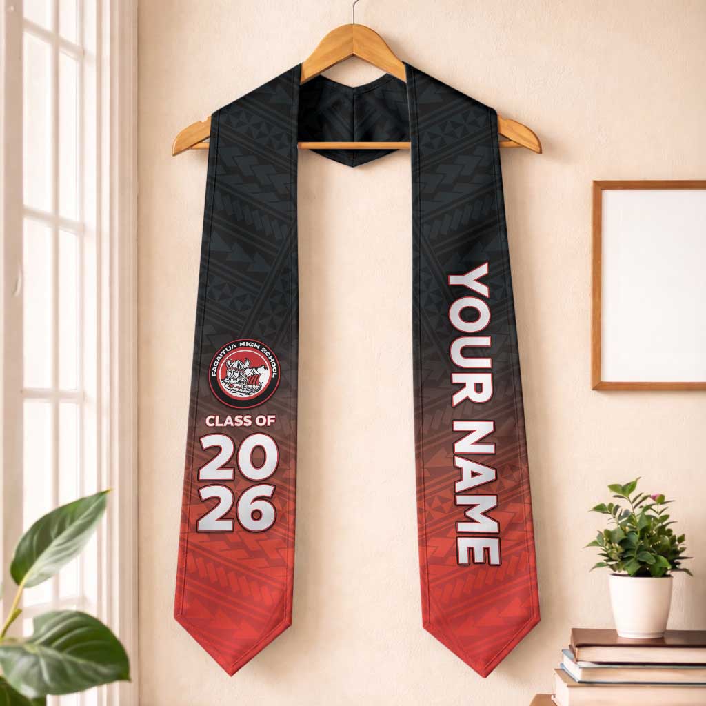 Custom American Samoa Graduation Stole Fagaitua High School Polynesian Pattern LT05 One Size Red - Polynesian Pride