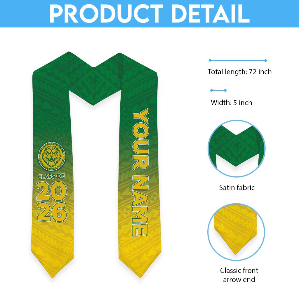 Custom American Samoa Graduation Stole Leone High School Polynesian Pattern LT05 - Polynesian Pride