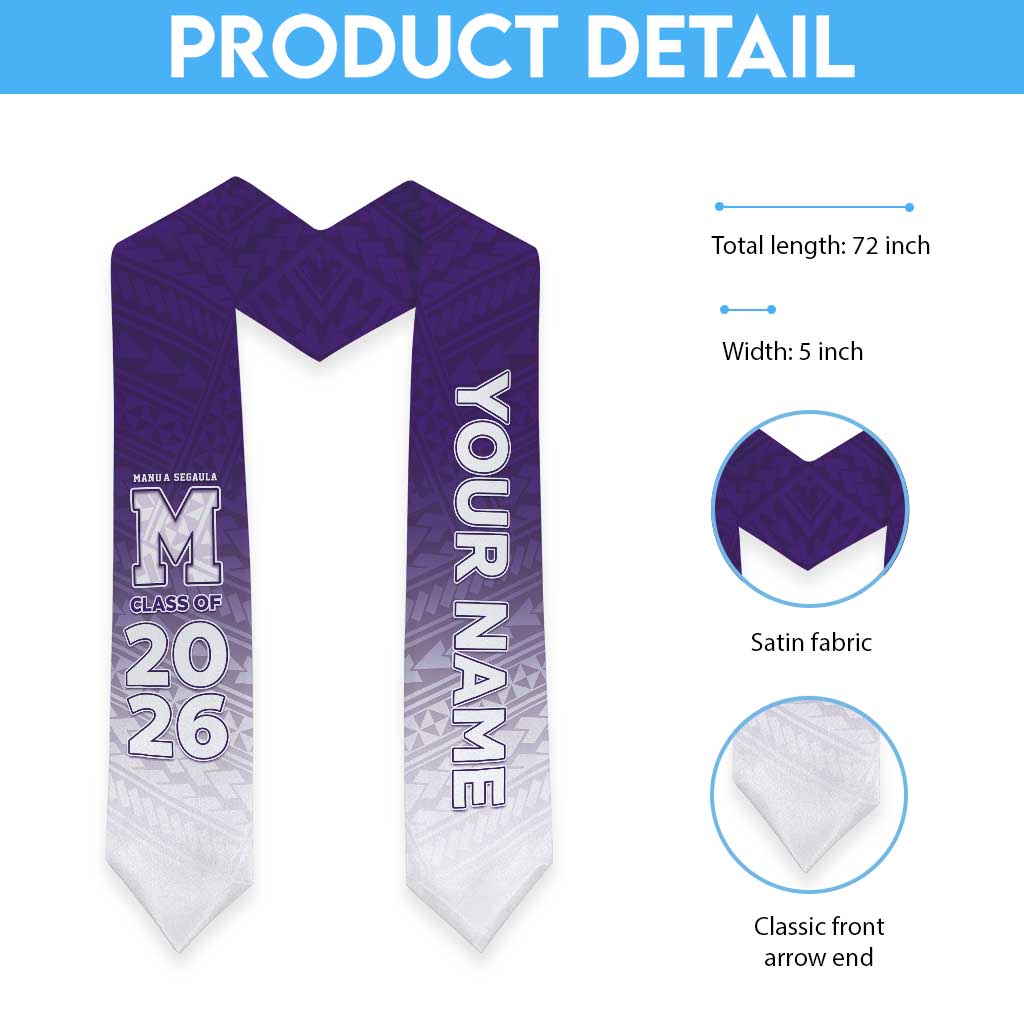 Custom American Samoa Graduation Stole Manua High School Polynesian Pattern LT05 - Polynesian Pride