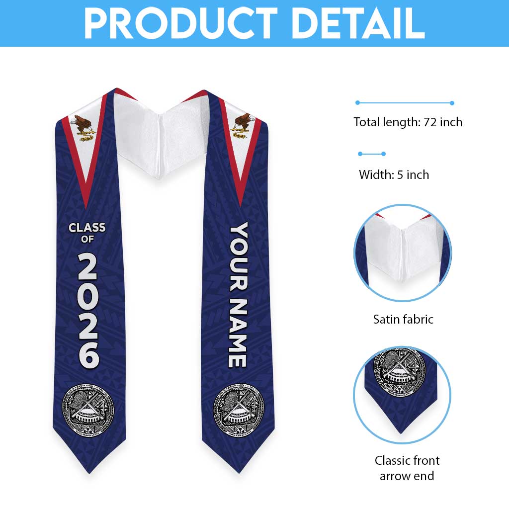 Custom American Samoa Graduation Stole Polynesian Pattern LT05 - Polynesian Pride