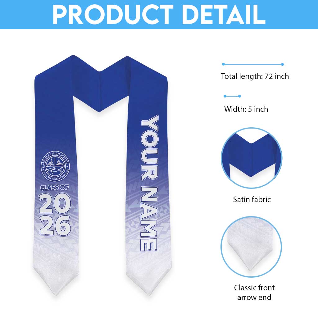 Custom American Samoa Graduation Stole Samoana High School Polynesian Pattern LT05 - Polynesian Pride