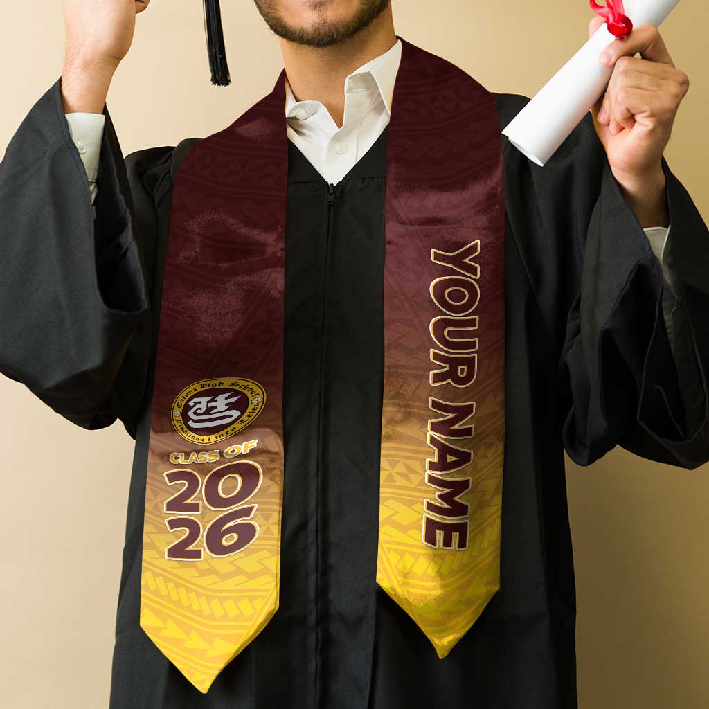 Custom American Samoa Graduation Stole Tafuna High School Polynesian Pattern LT05 - Polynesian Pride