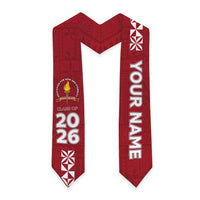 Custom Beulah College Graduation Stole Tongan Ngatu Pattern LT05 - Polynesian Pride