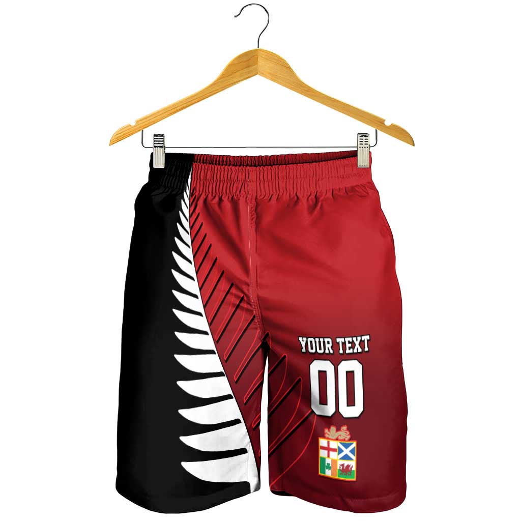 Custom British Lions New Zealand Shorts for Men Half Black Fern LT9 - Polynesian Pride