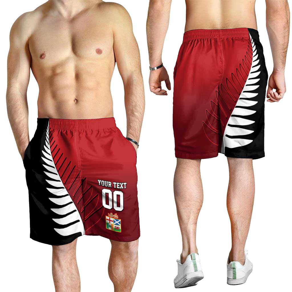 Custom British Lions New Zealand Shorts for Men Half Black Fern LT9 - Polynesian Pride