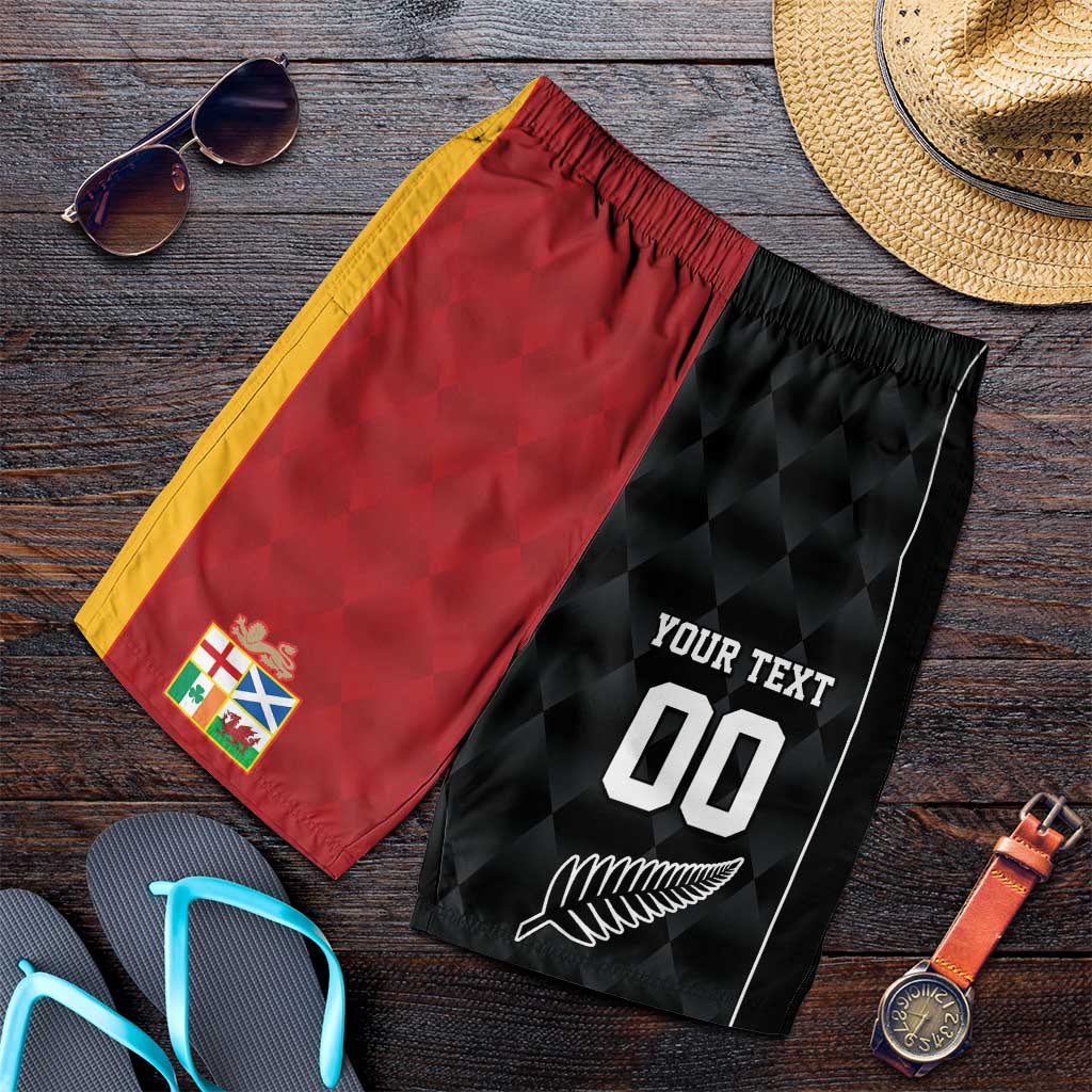 Custom British Lions New Zealand Shorts for Men Sporty Style LT9 Black - Polynesian Pride
