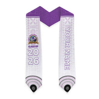 Custom Dudley School Graduation Stole With Fijian Tapa Pattern LT05 - Polynesian Pride