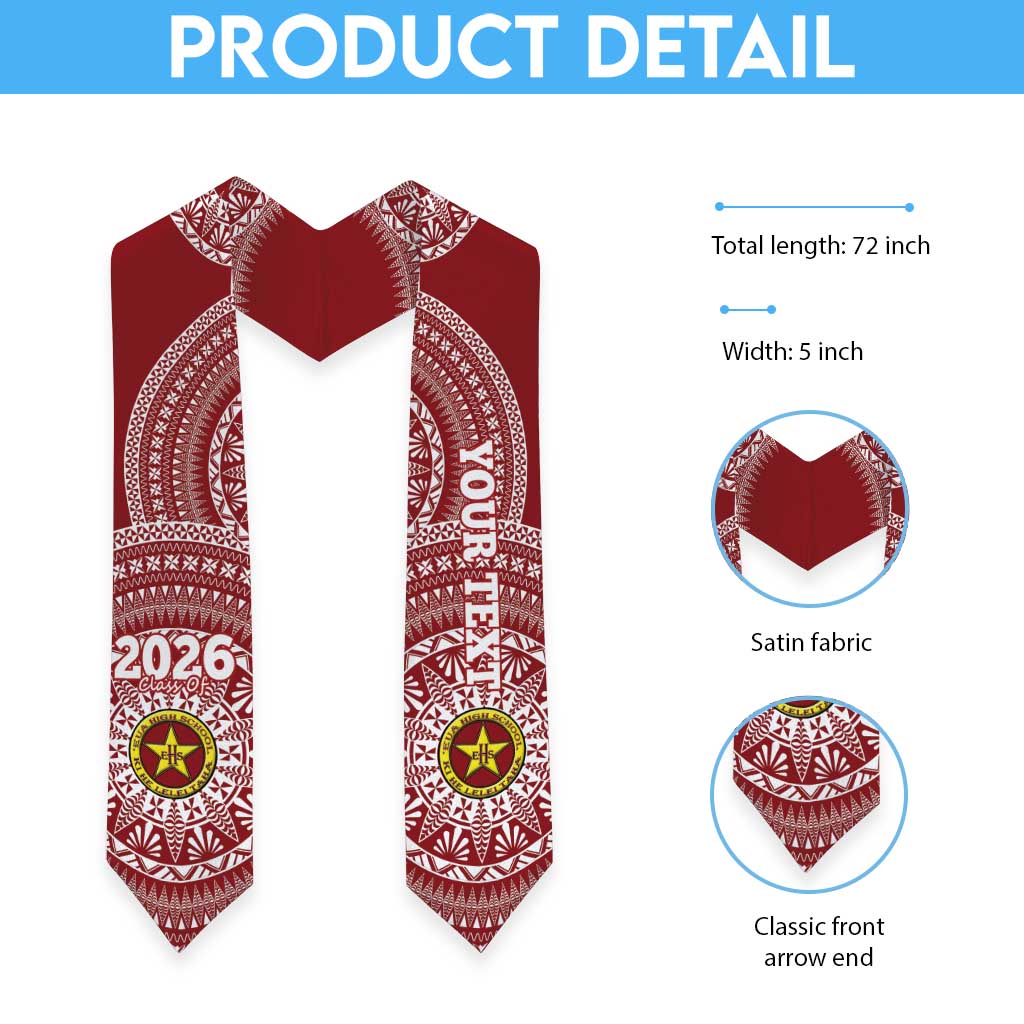 Custom Eua High School Tonga Graduation Stole Class Of Year Tongan Ngatu Pattern LT14 - Polynesian Pride