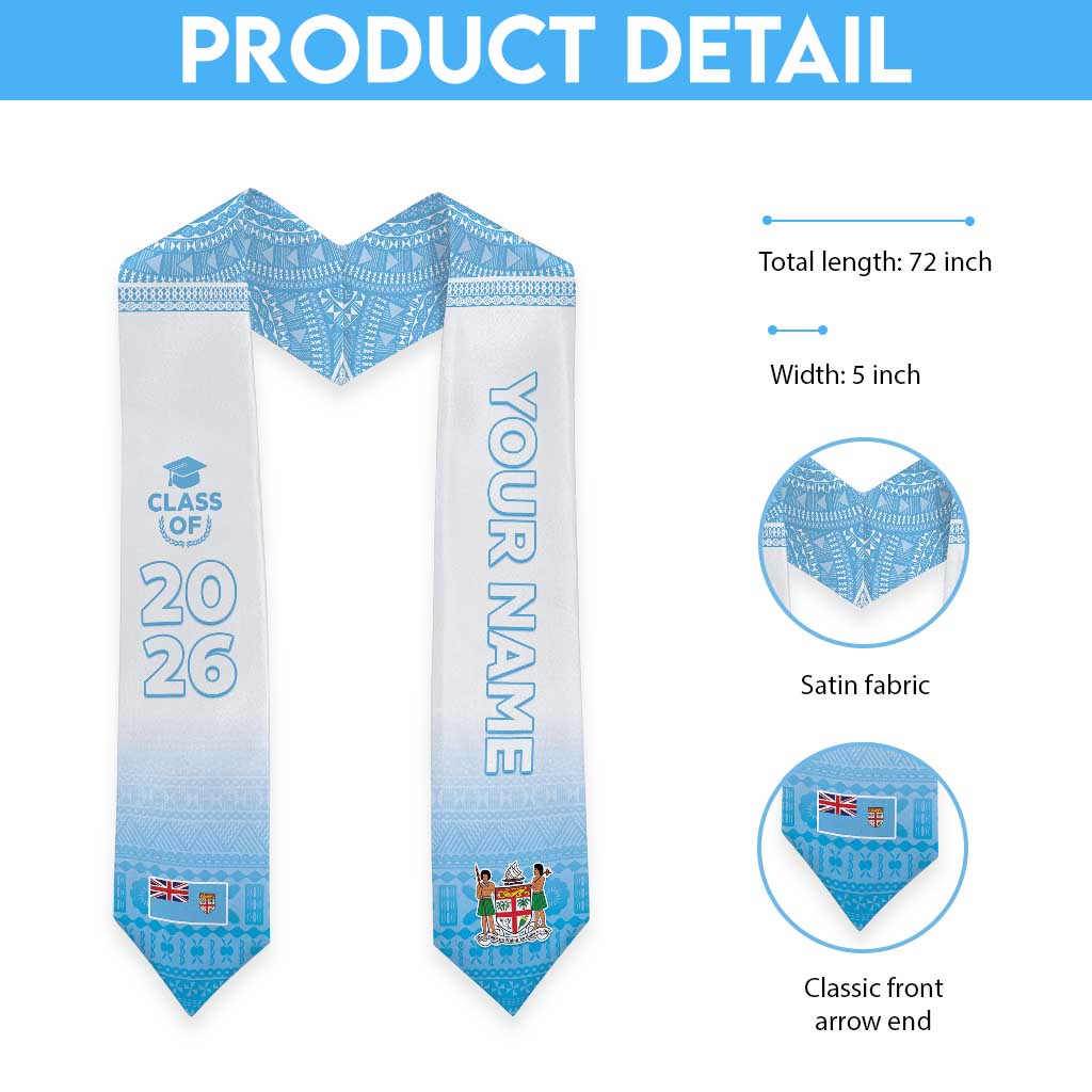 Custom Fiji Graduation Stole Fijian Tapa Pattern LT05 - Polynesian Pride