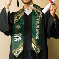 Custom Hana High And Elementary School Graduation Stole Tapa Pattern With Leis LT05 - Polynesian Pride