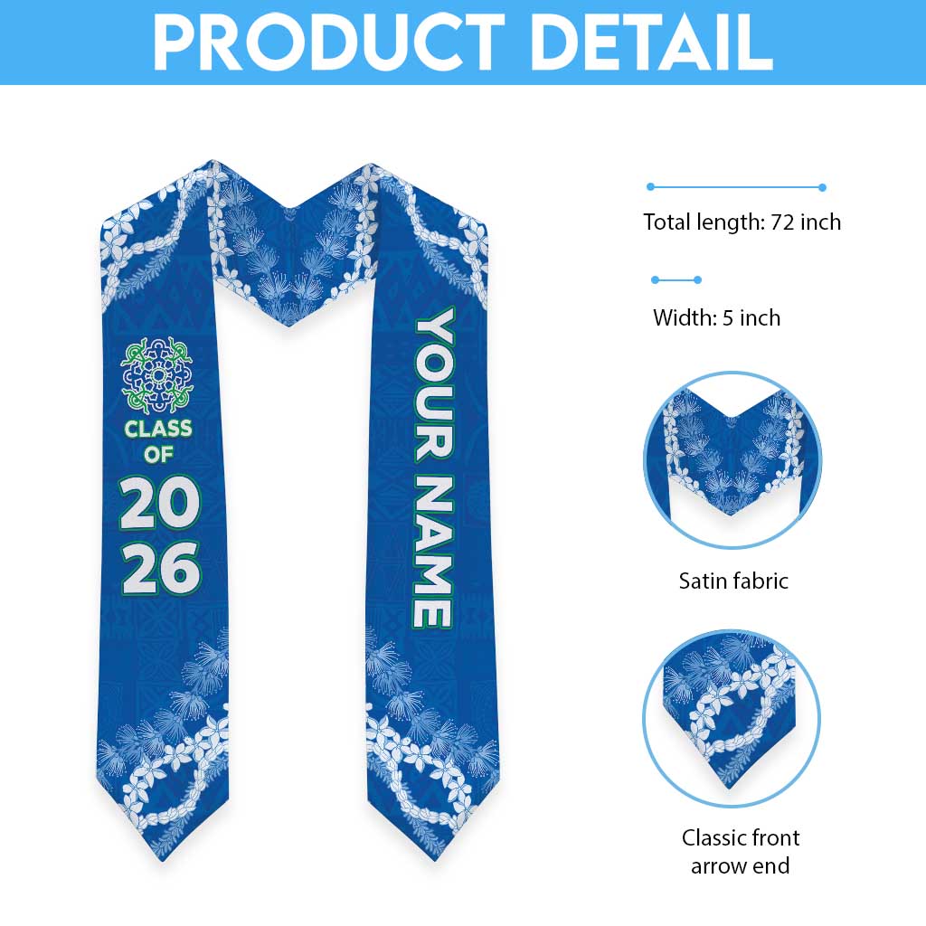 Custom Hawaii Anuenue School Graduation Stole Tapa Pattern With Leis LT05 - Polynesian Pride