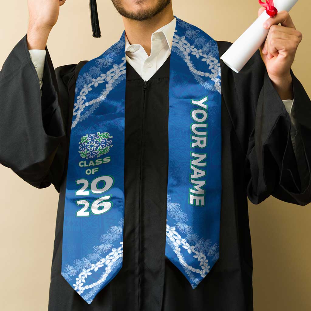Custom Hawaii Anuenue School Graduation Stole Tapa Pattern With Leis LT05 - Polynesian Pride
