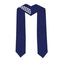Custom Hawaii Graduation Stole Kakau Pattern Blue Version LT05 - Polynesian Pride