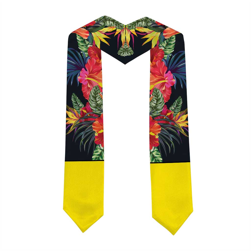 Custom Hawaii Graduation Stole Tropical Flowers LT05 - Polynesian Pride
