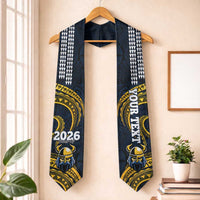 Custom Hawaii Hilo High School Graduation Stole Class Of Year Viking Polynesian Kakau Pattern LT14 One Size Blue - Polynesian Pride