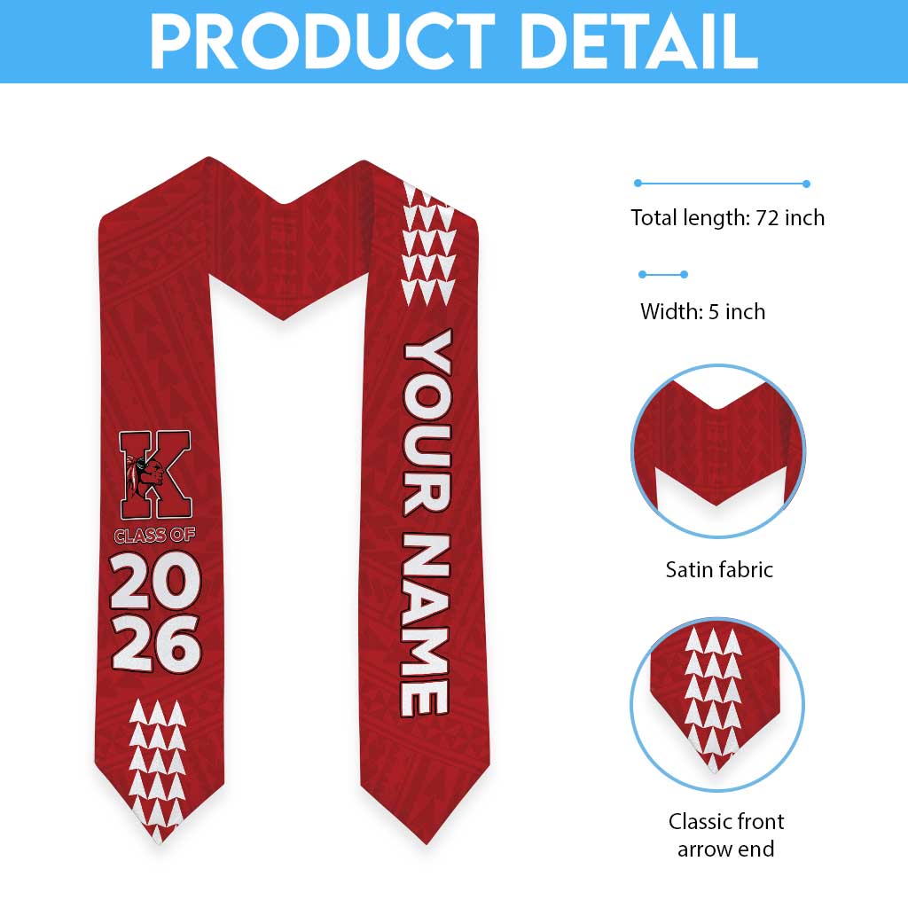 Custom Hawaii Kahuku High & Intermediate School Graduation Stole Kakau Pattern LT05 - Polynesian Pride