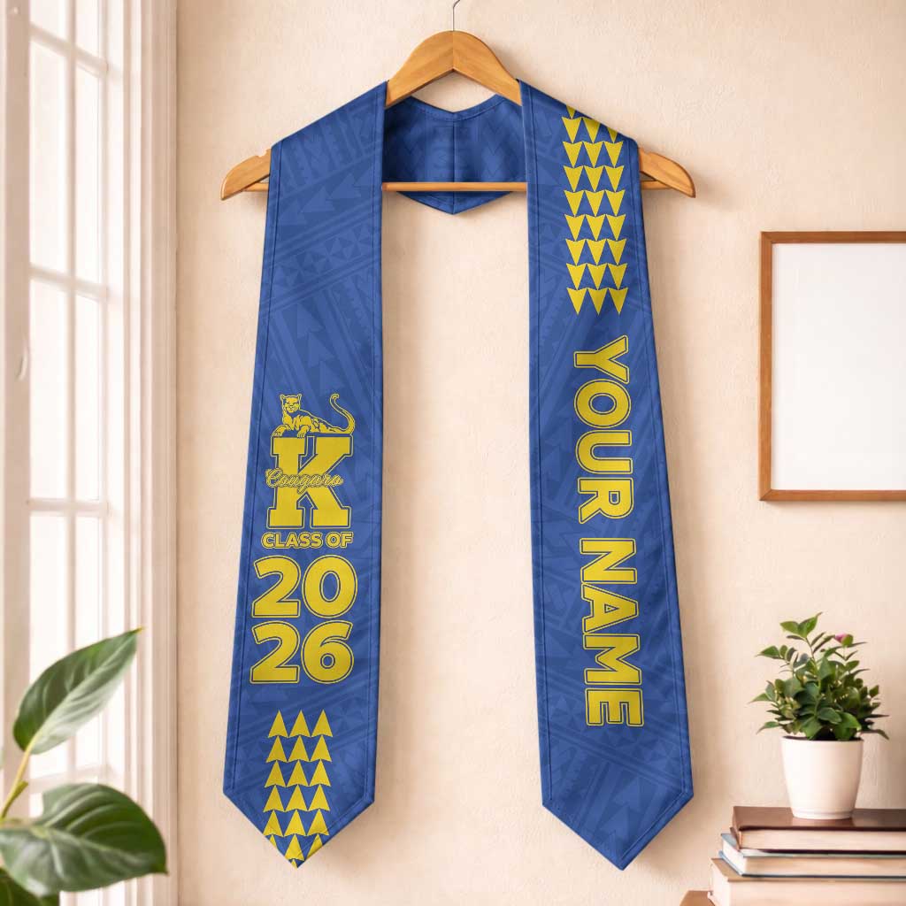 Custom Hawaii Kaiser High School Graduation Stole Kakau Pattern