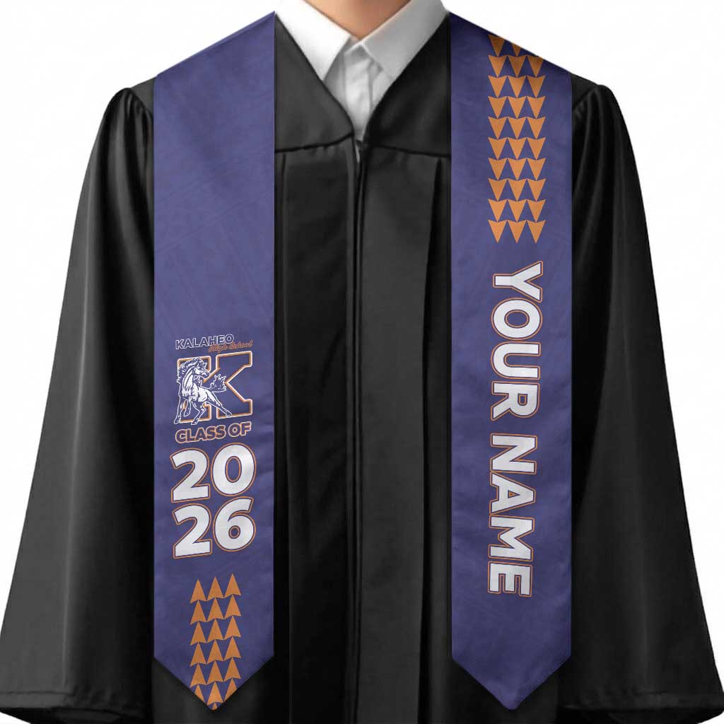 Custom Hawaii Kalaheo High School Graduation Stole Kakau Pattern
