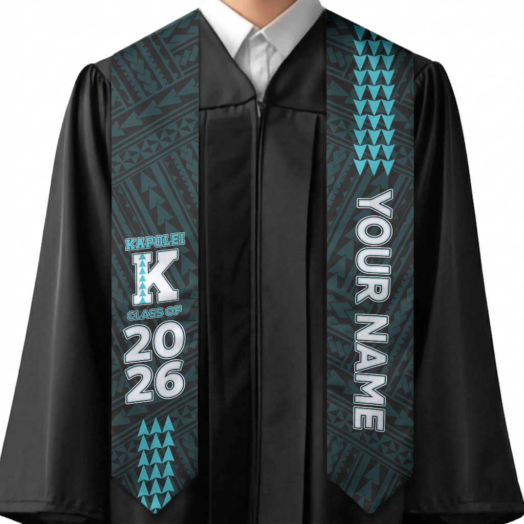 Custom Hawaii Kapolei High School Graduation Stole Kakau Pattern