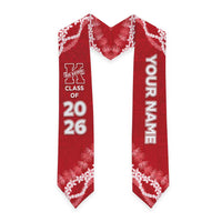 Custom Hawaii Kauai High School Graduation Stole Tapa Pattern With Leis LT05 - Polynesian Pride