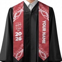 Custom Hawaii Kauai High School Graduation Stole Tapa Pattern With Leis LT05 - Polynesian Pride