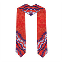 Custom Hawaii Keaau High School Graduation Stole Tapa Pattern With Leis LT05 - Polynesian Pride
