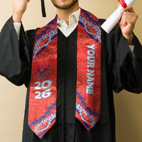Custom Hawaii Keaau High School Graduation Stole Tapa Pattern With Leis LT05 - Polynesian Pride
