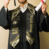 Custom Hawaii Kohala High School Graduation Stole Tapa Pattern With Leis LT05 - Polynesian Pride