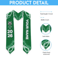 Custom Hawaii Konawaena High School Graduation Stole Tapa Pattern With Leis LT05 - Polynesian Pride
