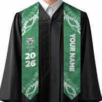 Custom Hawaii Konawaena High School Graduation Stole Tapa Pattern With Leis LT05 - Polynesian Pride