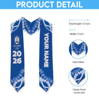 Custom Hawaii Maui High School Graduation Stole Tapa Pattern With Leis LT05 - Polynesian Pride