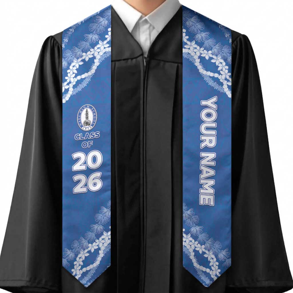Custom Hawaii Maui High School Graduation Stole Tapa Pattern With Leis LT05 - Polynesian Pride