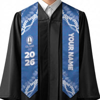 Custom Hawaii Maui High School Graduation Stole Tapa Pattern With Leis LT05 - Polynesian Pride