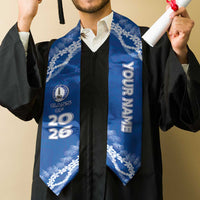 Custom Hawaii Maui High School Graduation Stole Tapa Pattern With Leis LT05 - Polynesian Pride