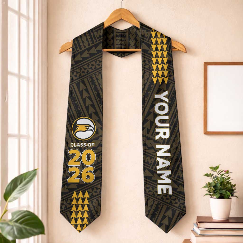 Custom Hawaii Nanakuli High And Intermediate School Graduation Stole Kakau Pattern