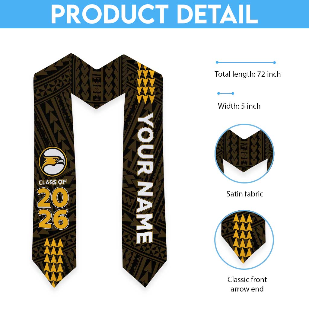 Custom Hawaii Nanakuli High And Intermediate School Graduation Stole Kakau Pattern