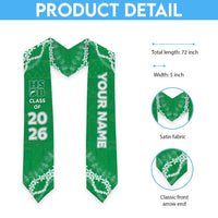 Custom Hawaii School For The Deaf And The Blind Graduation Stole Tapa Pattern With Leis LT05 - Polynesian Pride