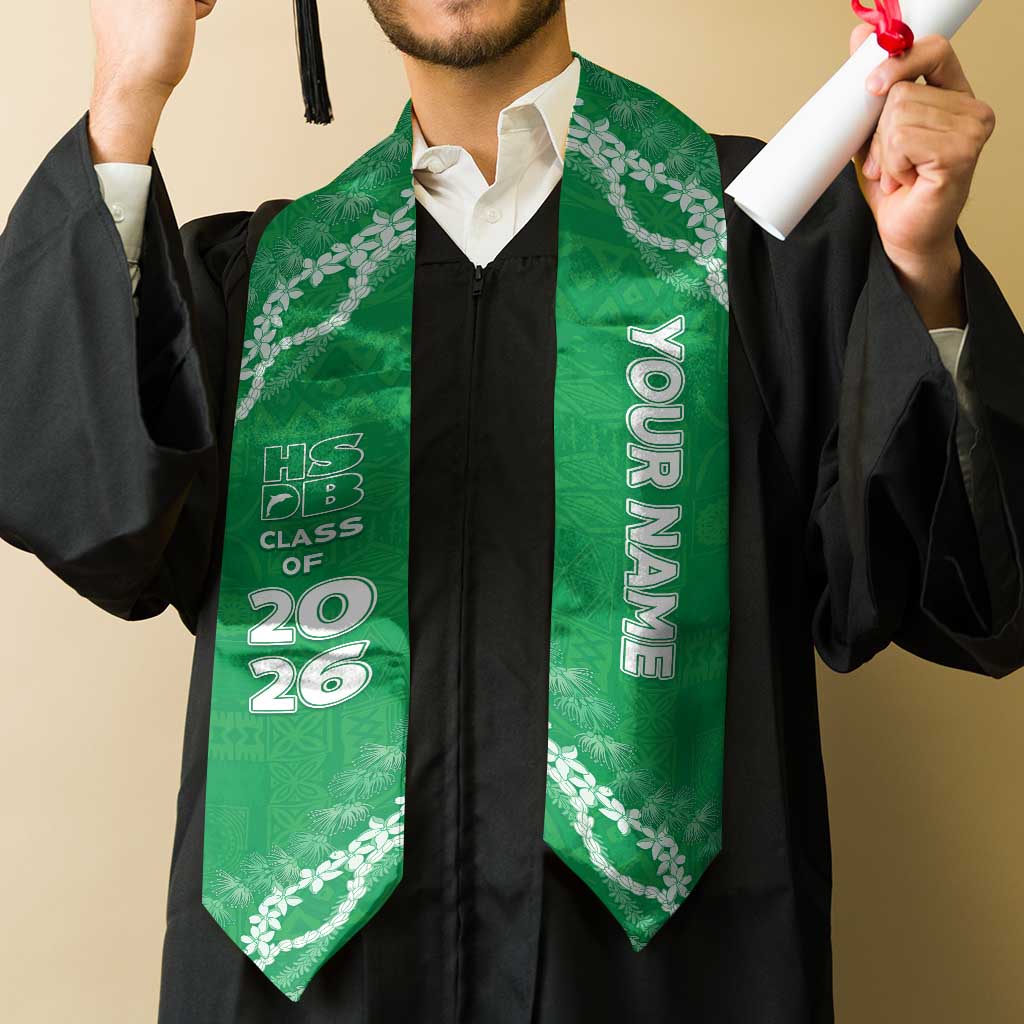 Custom Hawaii School For The Deaf And The Blind Graduation Stole Tapa Pattern With Leis LT05 - Polynesian Pride