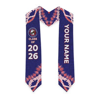 Custom Hawaii Waianae High School Graduation Stole Tapa Pattern With Leis LT05 - Polynesian Pride
