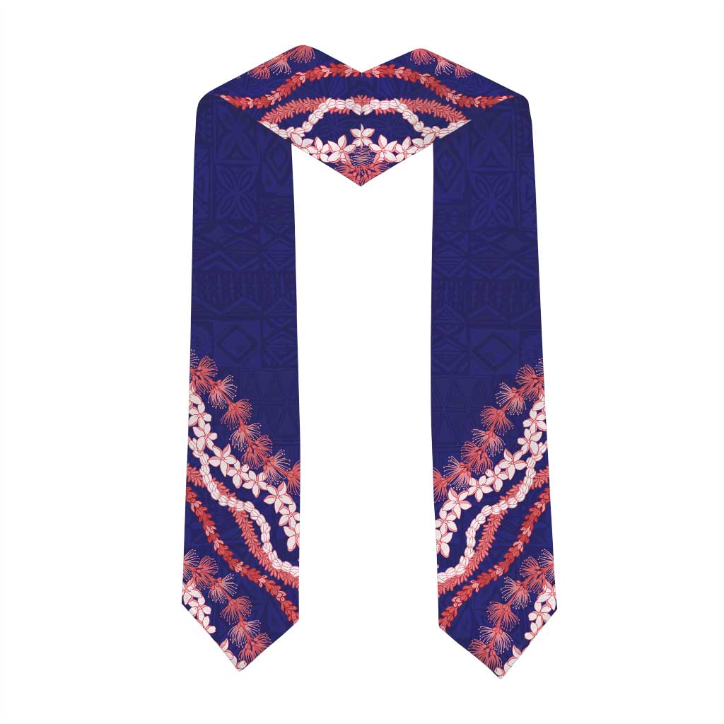 Custom Hawaii Waianae High School Graduation Stole Tapa Pattern With Leis LT05 - Polynesian Pride