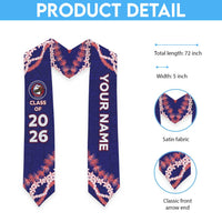 Custom Hawaii Waianae High School Graduation Stole Tapa Pattern With Leis LT05 - Polynesian Pride