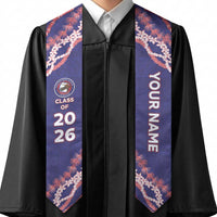 Custom Hawaii Waianae High School Graduation Stole Tapa Pattern With Leis LT05 - Polynesian Pride