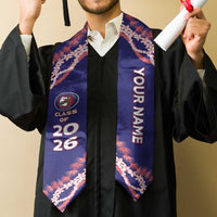 Custom Hawaii Waianae High School Graduation Stole Tapa Pattern With Leis LT05 - Polynesian Pride