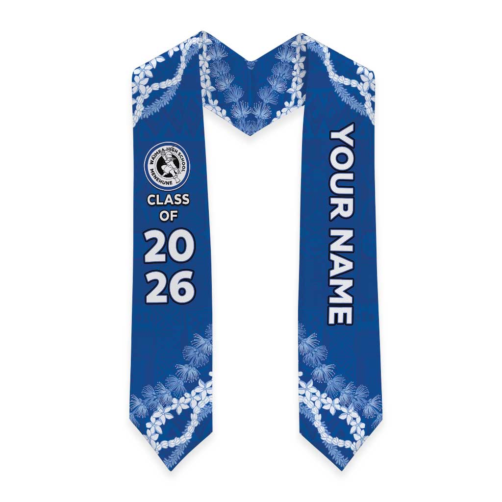 Custom Hawaii Waimea High School Graduation Stole Tapa Pattern With Leis LT05 - Polynesian Pride