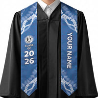 Custom Hawaii Waimea High School Graduation Stole Tapa Pattern With Leis LT05 - Polynesian Pride