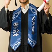 Custom Hawaii Waimea High School Graduation Stole Tapa Pattern With Leis LT05 - Polynesian Pride