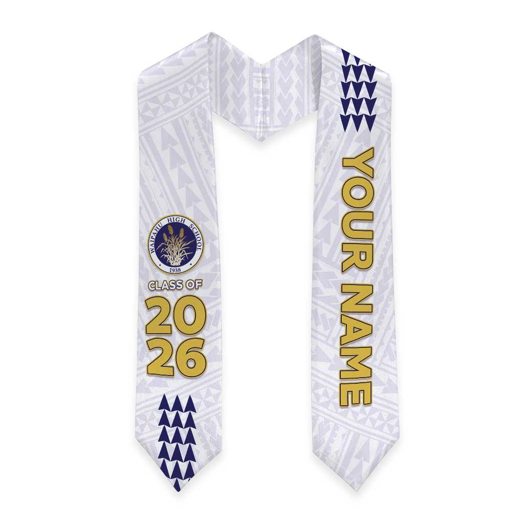 Custom Hawaii Waipahu High School Graduation Stole Kakau Pattern LT05 - Polynesian Pride