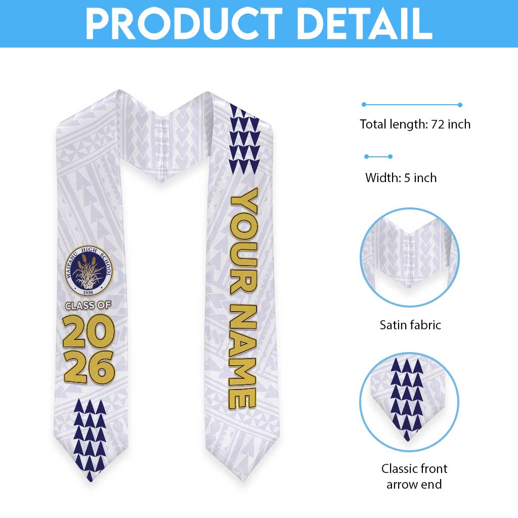 Custom Hawaii Waipahu High School Graduation Stole Kakau Pattern LT05 - Polynesian Pride