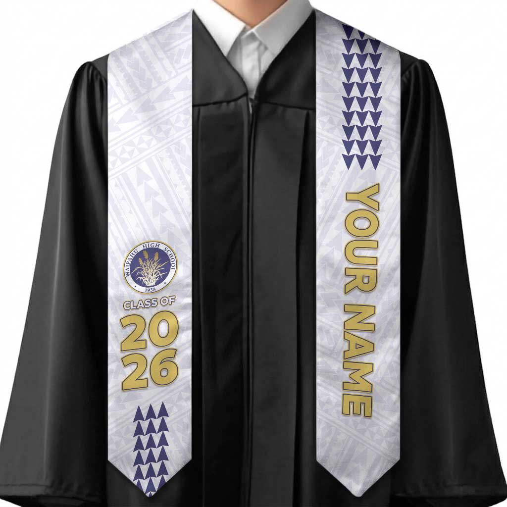 Custom Hawaii Waipahu High School Graduation Stole Kakau Pattern LT05 - Polynesian Pride